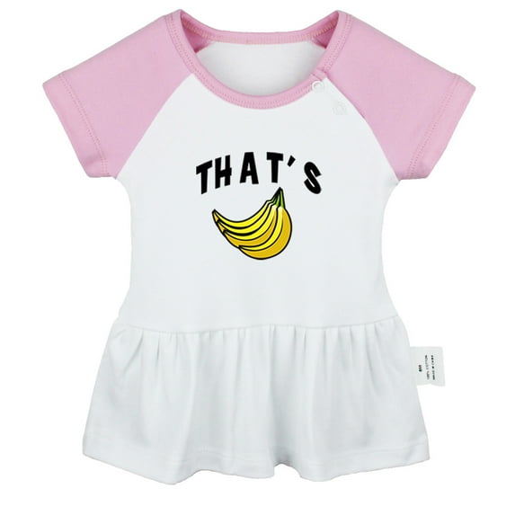 That's Bananas Funny Dresses For Baby, Newborn Babies Skirts, Infant Princess Dress, 0-24M Kids Graphic Clothes (Pink Raglan Dresses, 18-24 Months)