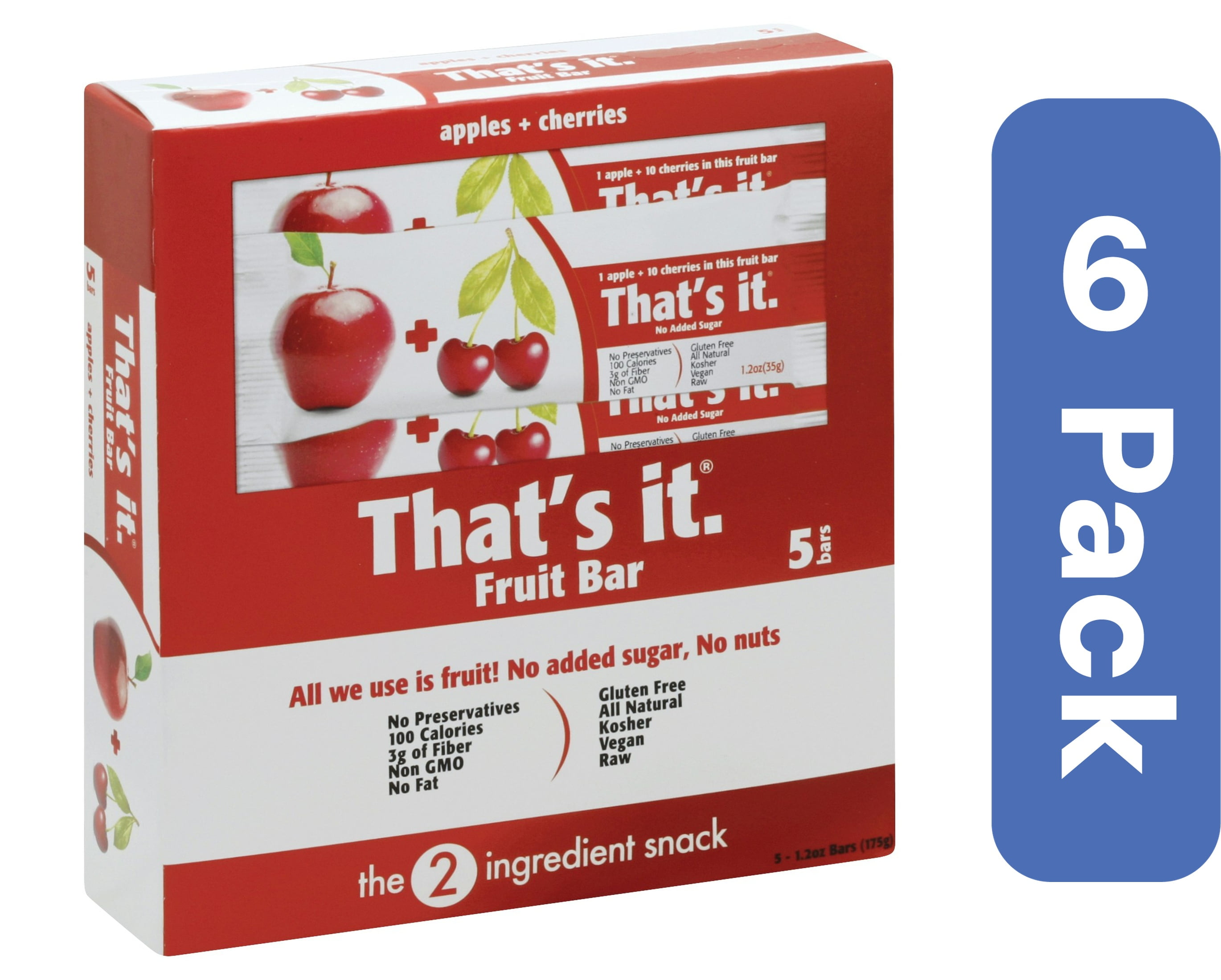 That's It Apple Cherry Bar 5 Count 6 oz Pack Of 6