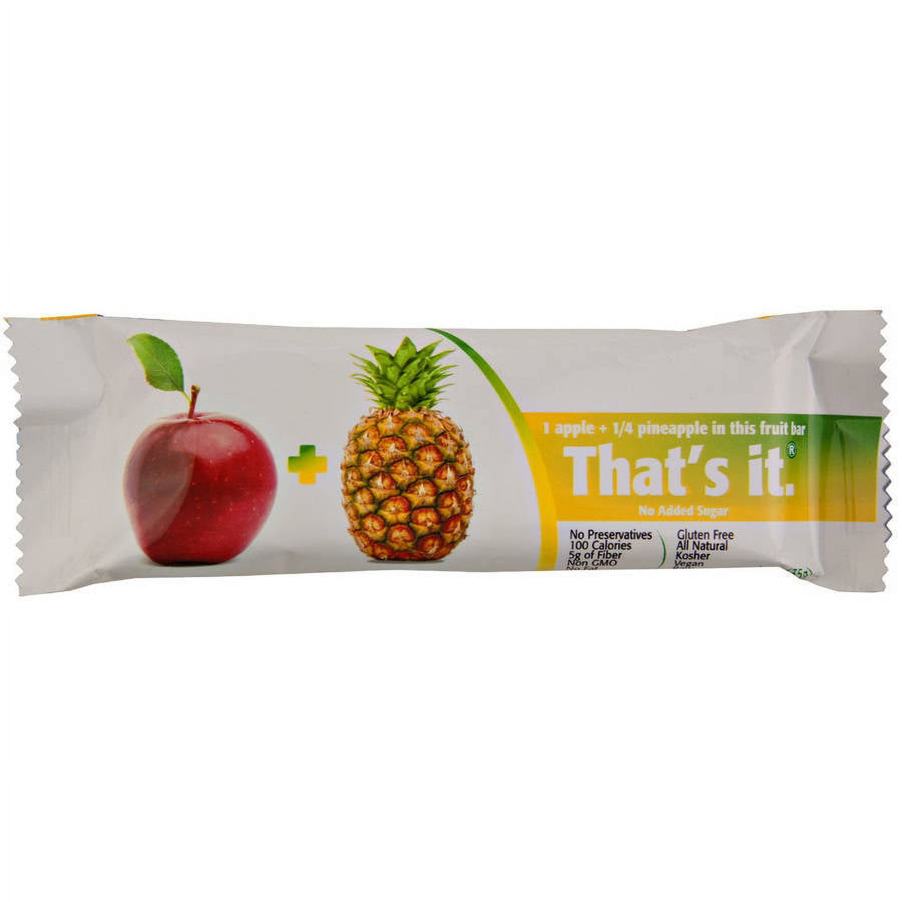 That's It Apple Pineapple Fruit Bar, 1.2 oz., (Pack of 12)