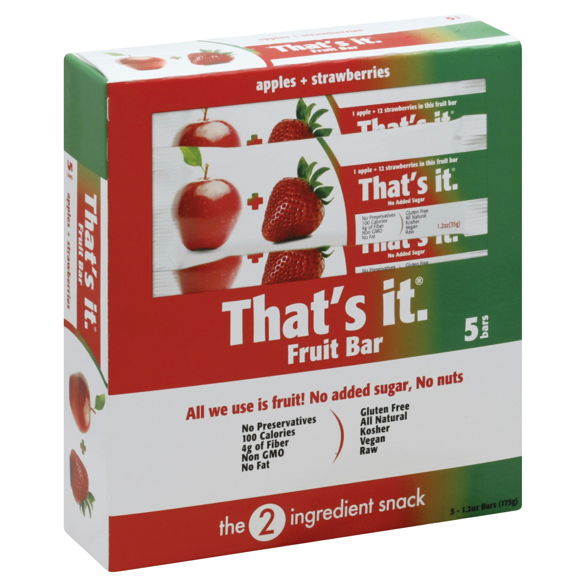 That's It Apple Strawberry Bar 5 Count 6 oz Pack Of 6