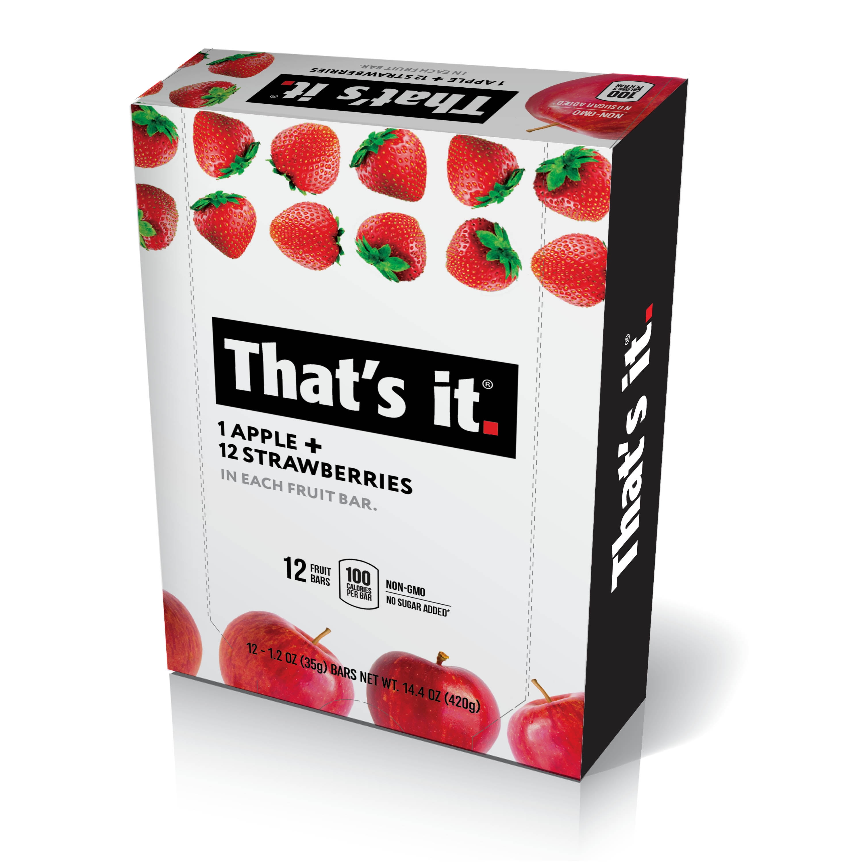 That's It, Fruit Bar Apple + Strawberry, 12 Ct