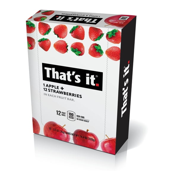 That's It, Fruit Bar Apple + Strawberry, 12 Ct