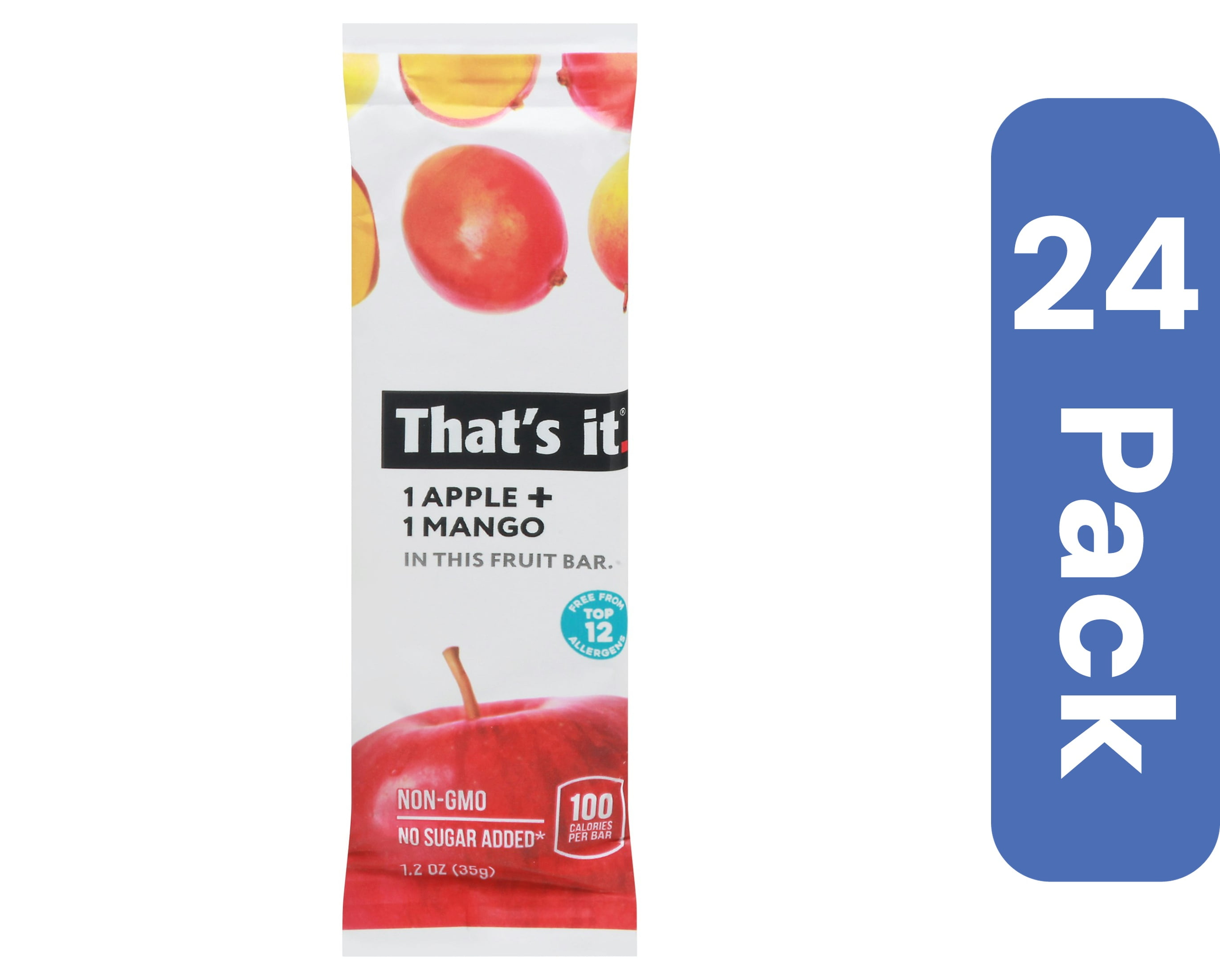 That's It Bar Fruit Apple Mango 1.2 oz (Pack of 24)