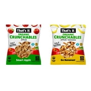 That's It Crunchables Bulk 50-count Variety 100% Organic, Apple & Banana Assortment Flavors Gluten Free, Non Gmo, Vegan, Paleo & Keto Friendly Kid's Fruit Snacks & USDA Approved Adult Healthy Office S