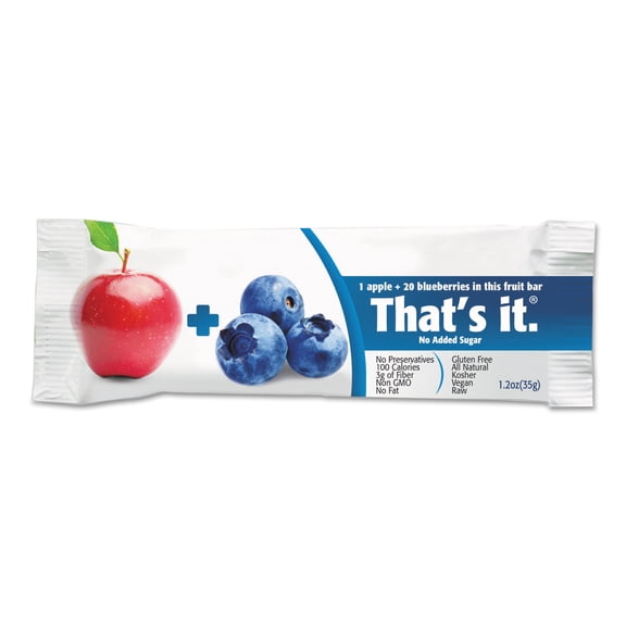 That???s it. Nutrition Bar, Apple & Blueberry, 1.2 oz Bar, 12/Box