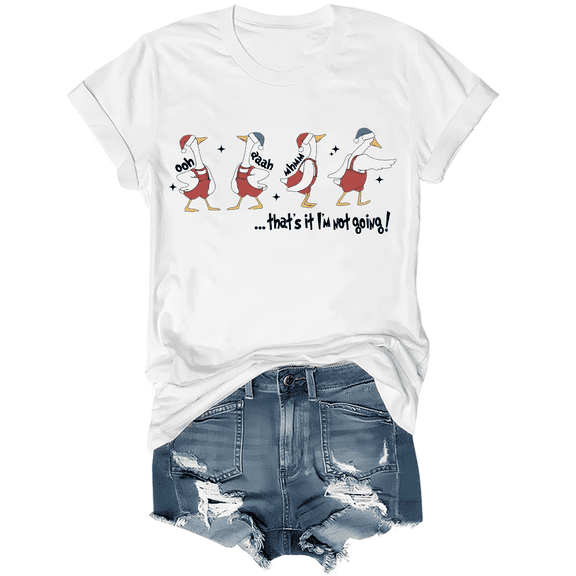 That's It L'm Not Going Shirt Funny Christmas Goose Graphic Tees For Women Men