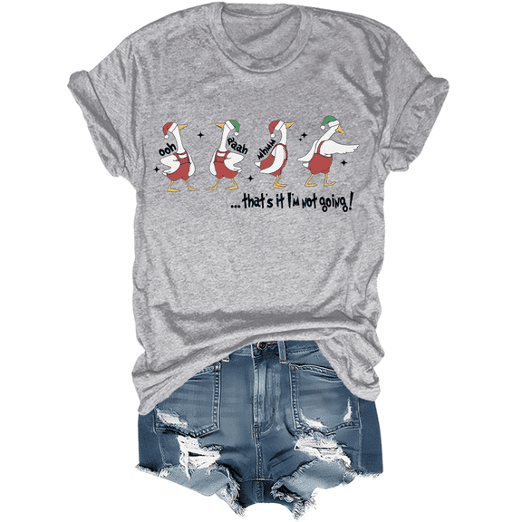 That's It L'm Not Going Shirt Funny Christmas Goose Graphic Tees For Women Men