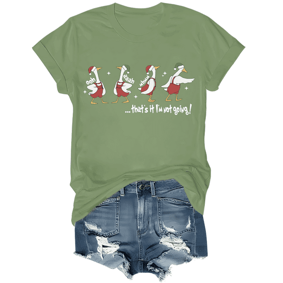 That's It L'm Not Going Shirt Funny Christmas Goose Graphic Tees For Women Men