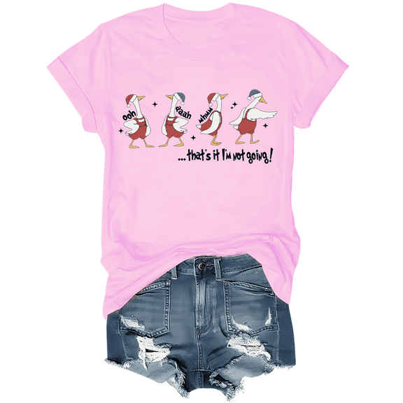 That's It L'm Not Going Shirt Funny Christmas Goose Graphic Tees For Women Men