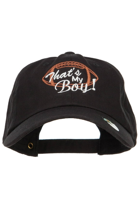 That's My Boy Football Embroidered Unstructured Cap - Black OSFM