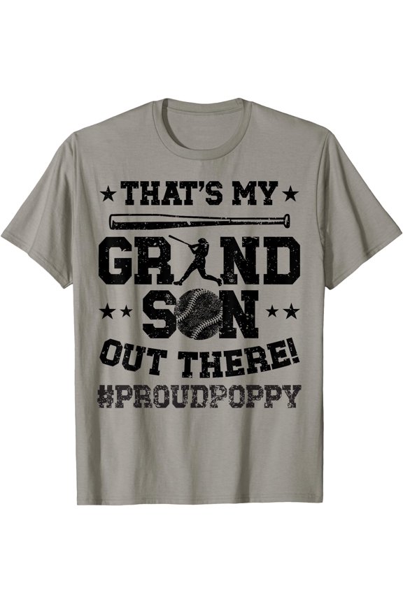 That's My Grandson Baseball Poppy Of A Baseball Player T-Shirt, Unisex T-Shirt