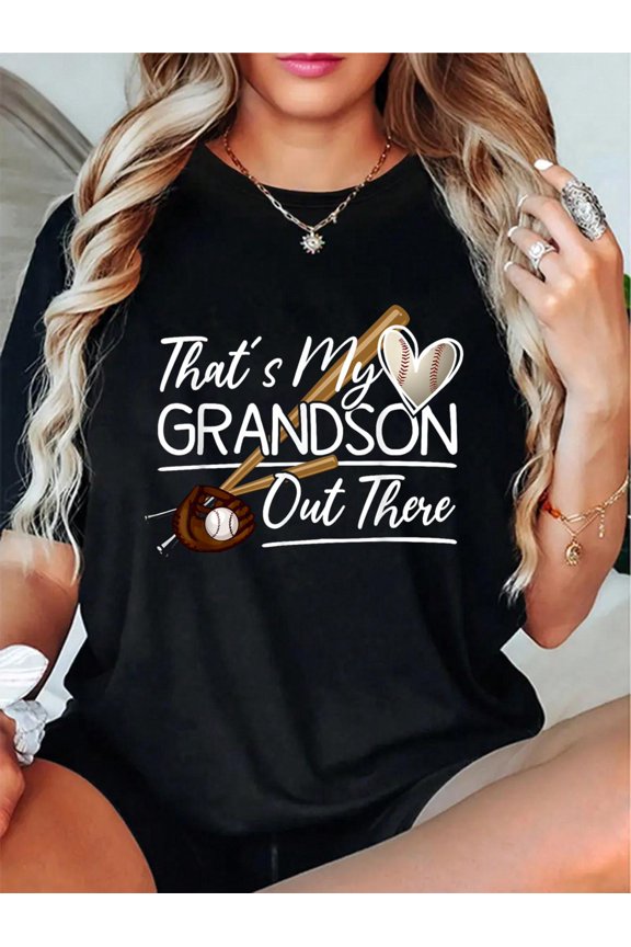 That's My Grandson Out There Cool Baseball Grandma Saying T-Shirt