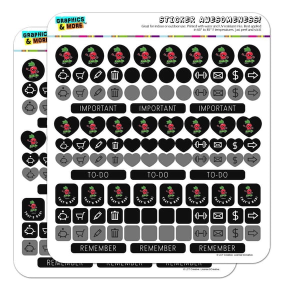 That's Rad Radical Radish Skateboard Funny Humor Planner Calendar Scrapbooking Crafting Sticker Set