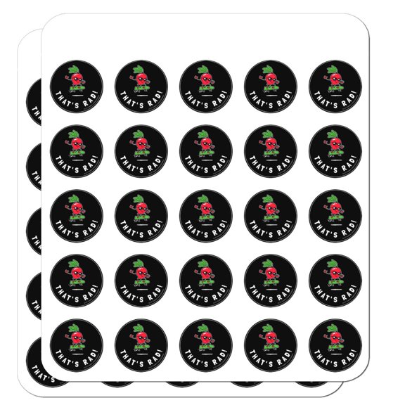 That's Rad Radical Radish Skateboard Funny Humor Planner Calendar Scrapbooking Crafting Stickers