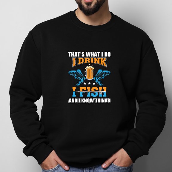 That's What I Do Fishing Design Men's Casual Autumn Round Neck Sweatshirt Oversized Pullover,Sizes S-2XL