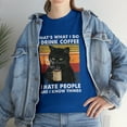 thumbnail image 1 of That's What I Do I Drink Coffee I Hate People Black Cat T-Shirt, 1 of 2