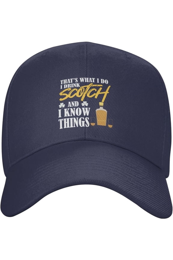 That's What I Do I Drink Scotch and I Know Things Hat for Men Women Funny Meme Saying Baseball Cap Summer Hat Black
