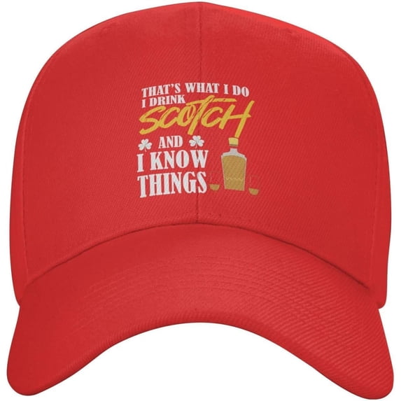 That's What I Do I Drink Scotch and I Know Things Hat for Men Women Funny Meme Saying Baseball Cap Summer Hat Black