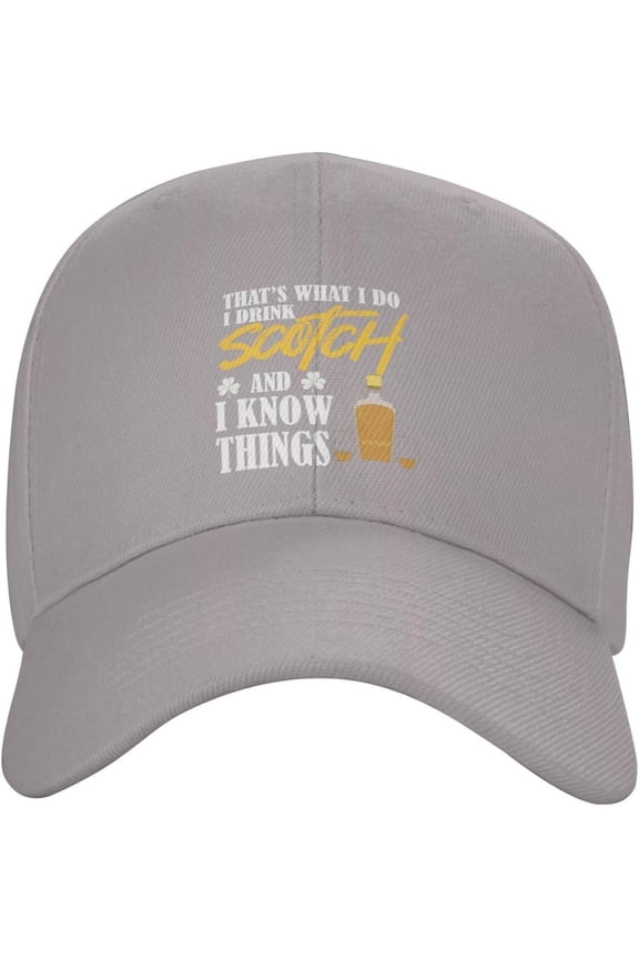 That's What I Do I Drink Scotch and I Know Things Hat for Men Women Funny Meme Saying Baseball Cap Summer Hat Black