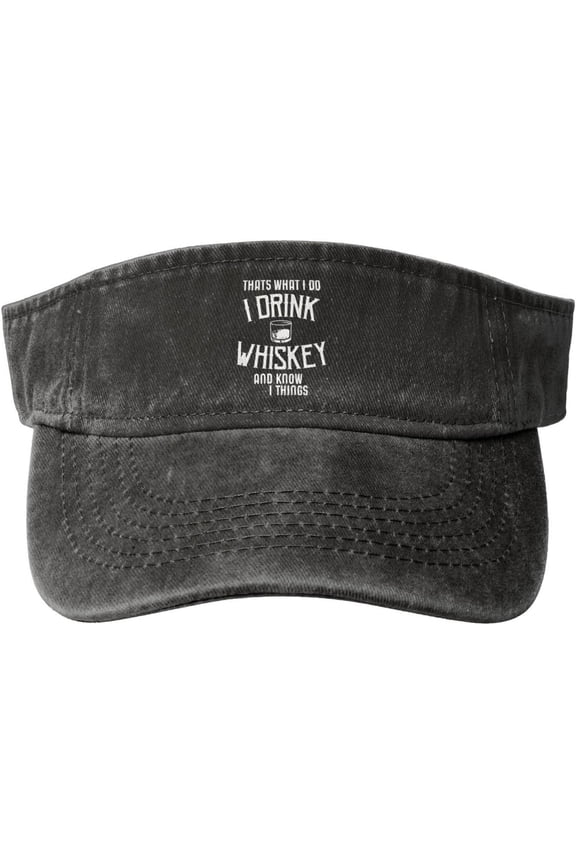 That's What I Do I Drink Scotch and I Know Things Sun Sports Visor Hat Adjustable Cap for Women and Men Black