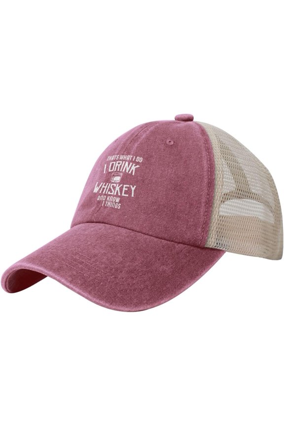 That's What I Do I Drink Scotch and I Know Things Vintage Mesh Hat Dad Hats Trendy Caps Black