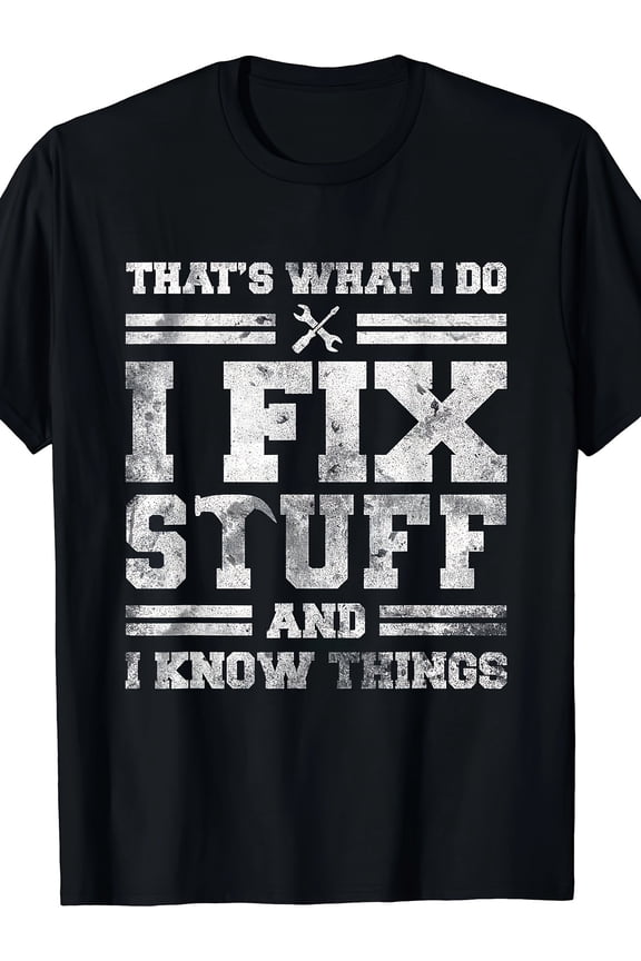 That's What I Do. I Fix Stuff And I Know Things Funny Saying Short Sleeve T-Shirt
