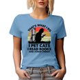 thumbnail image 1 of That's What I Do, I Pet Cats, I Read Books & I Know Things, Cat & Book Lover Quote, Baby Blue T-Shirt, Small, 1 of 5