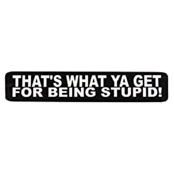 That's What Ya Get Helmet Stickers - Novelty Artwork Biker Decals, 4" x 1"