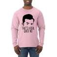 thumbnail image 1 of That's a Real Quick No David TV Quote Pop Culture Mens Long Sleeve Shirt, Light Pink, Medium, 1 of 3