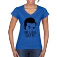 thumbnail image 1 of That's a Real Quick No David TV Quote Pop Culture Womenâ€™s Standard V-Neck Tee, Royal, Large, 1 of 3