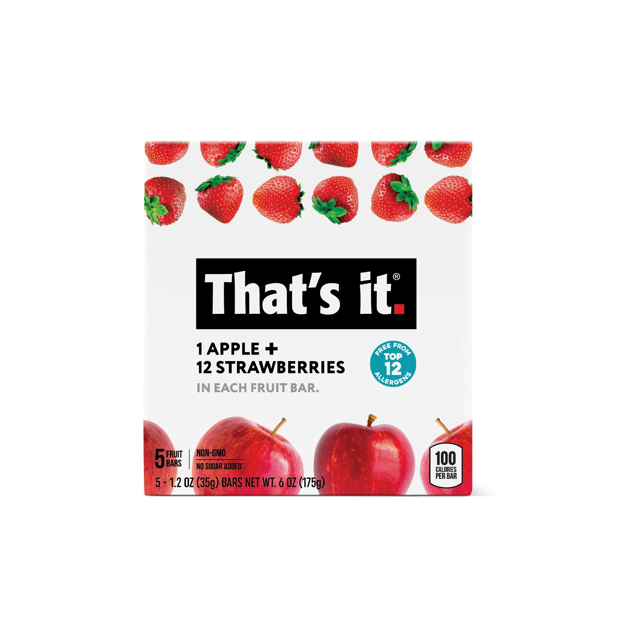 That's it.100 Natural GlutenFree Soft/Chewy Apple/Strawberry Fruit