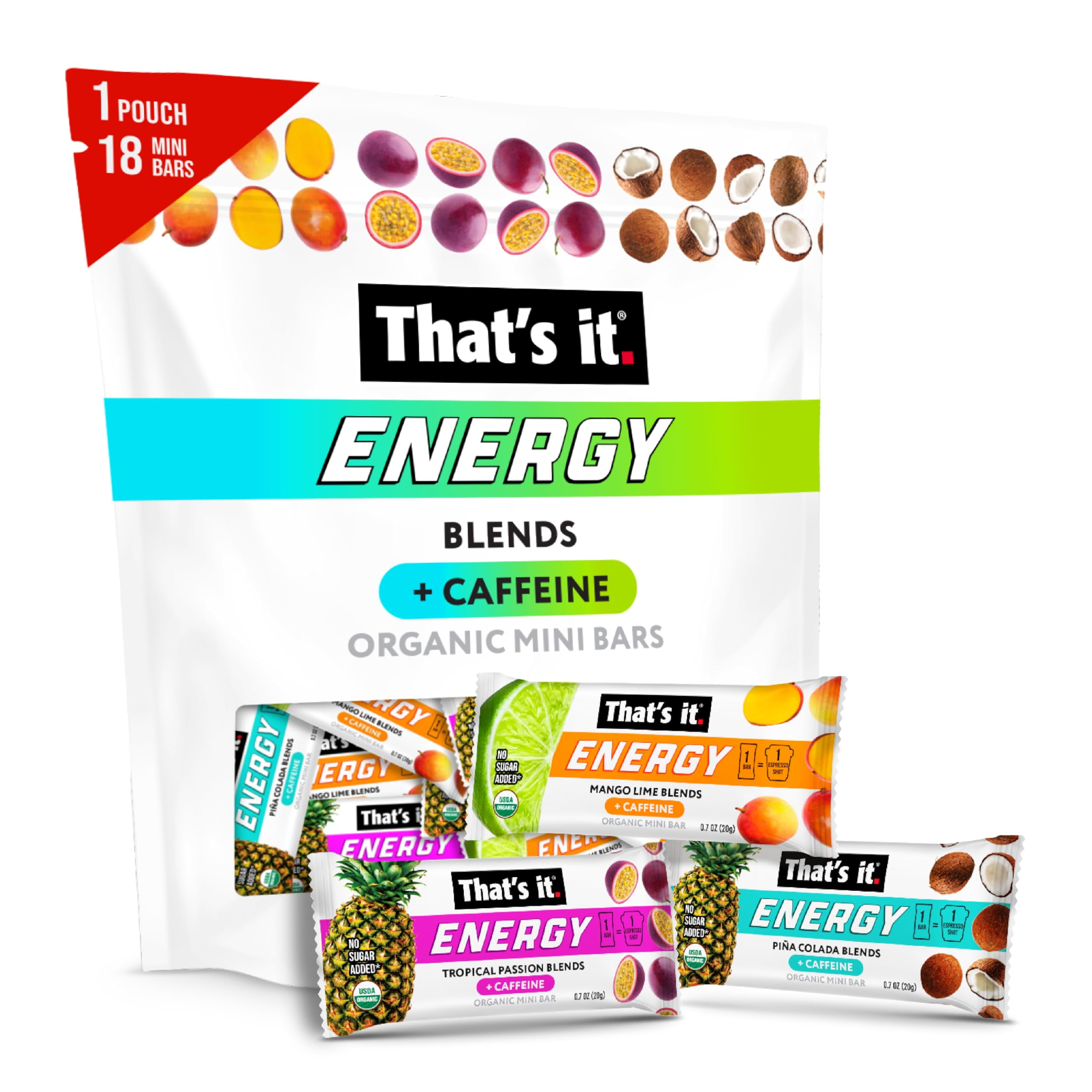 That's it. Fruit Blends TMA3 Energy Bar 18 Count Variety Pack (6 each