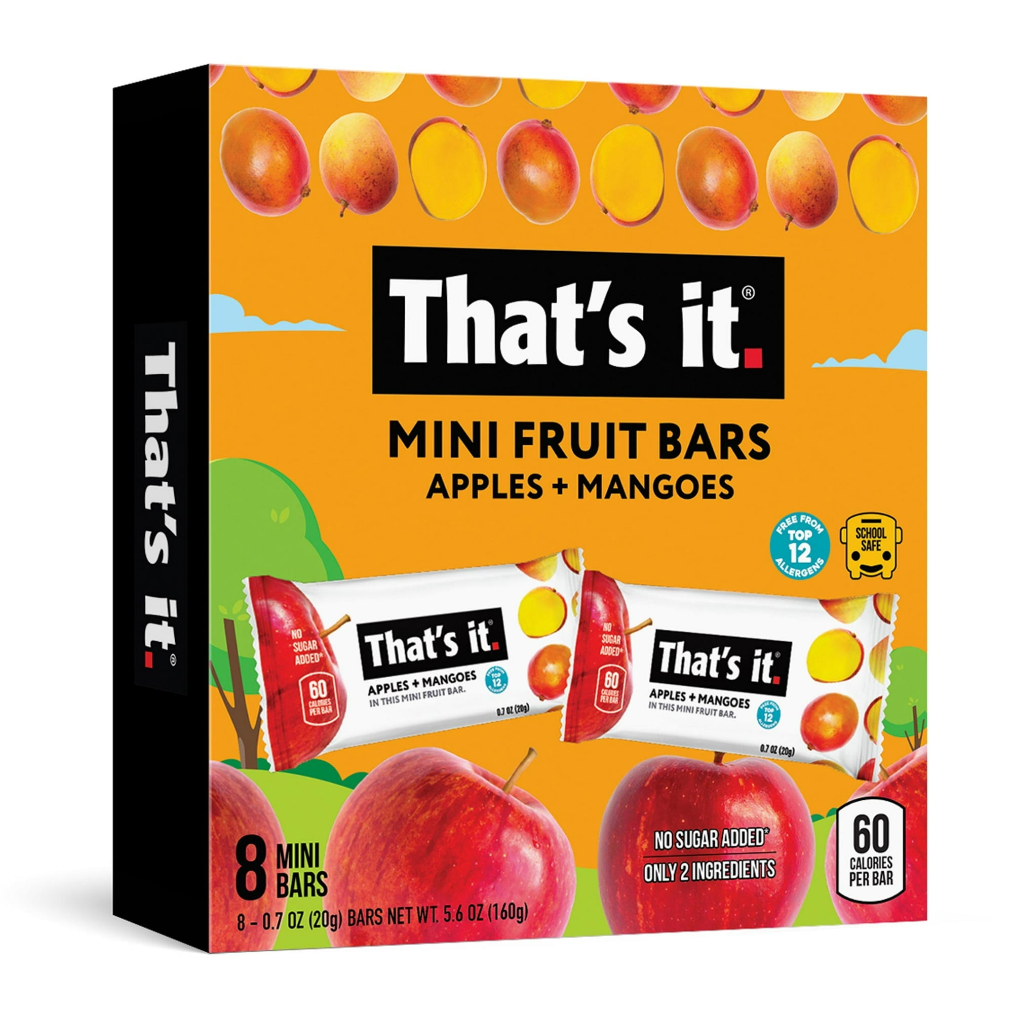 That's it. Gluten-Free Soft & Chewy Apple + Mango Fruit Bars, 0.7 oz, 8 Ct. Shelf Stable Box ( 3 Box )