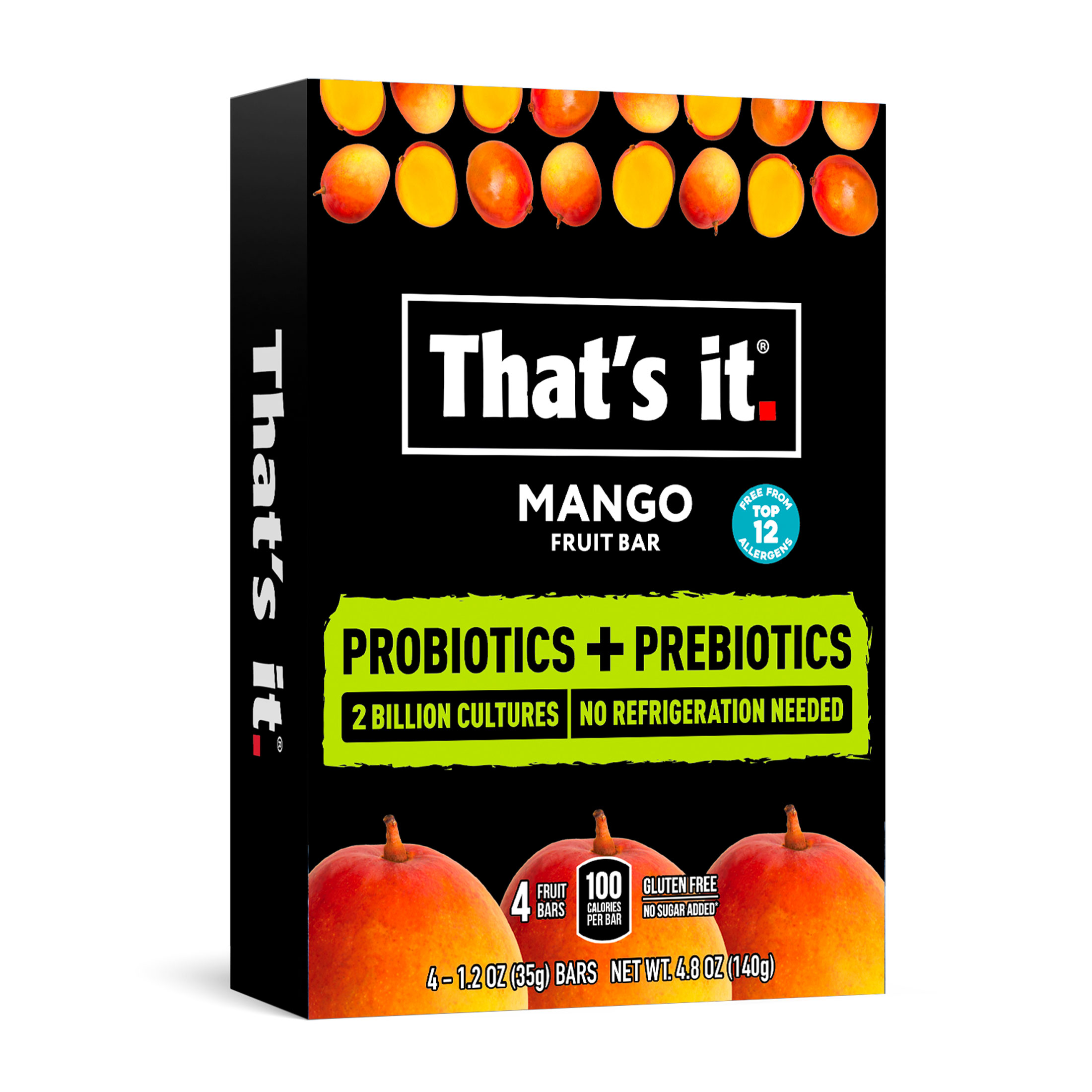 That's it. Gluten-Free Soft & Chewy Pre/Probiotic Mango Fruit Bars, 1.2 oz, Instant 4 Count Shelf Stable Box - image 1 of 7
