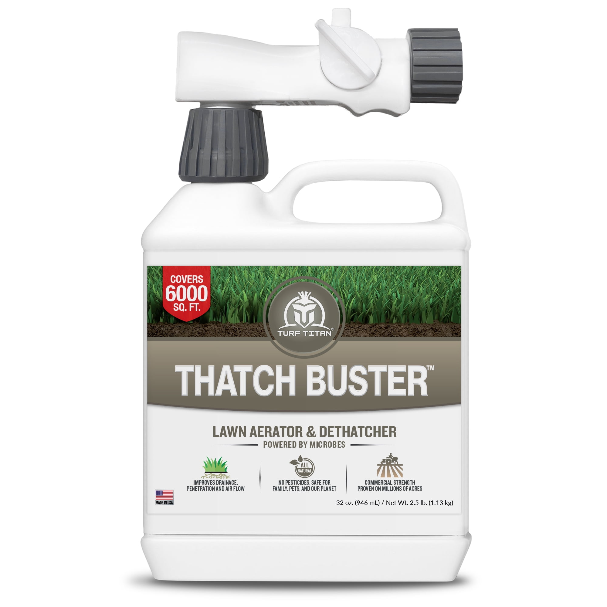 Thatch Buster by Turf Titan, Liquid Lawn Aerator, Dethatcher, and Soil