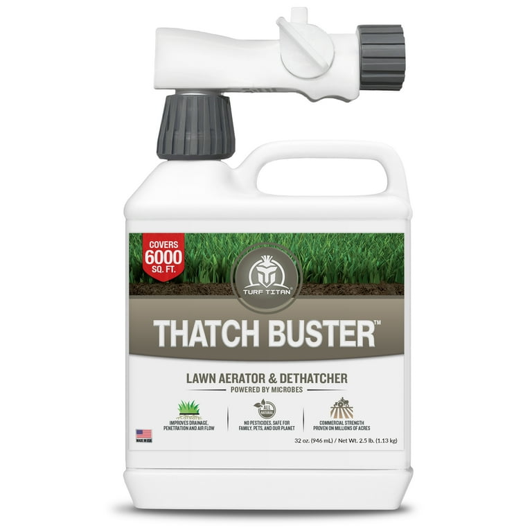 Thatch Buster by Turf Titan, Liquid Lawn Aerator, Dethatcher, and Soil  Conditioner, 32 oz. with Easy-to-Use Sprayer, Covers 6000 sqft. 