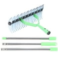 Thatch Rake 3 Sections Stainless Steel Dethatcher Lawn Rake for