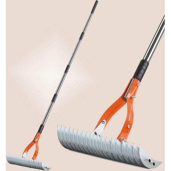 Thatch Rake, Lawn Dethatcher Rakes, Dead Grass Remover, Manual Dethatching Rake with Adjustable Handle, Scarifier Rake, Thatching Rakes for Lawns Grass Loosening Soil