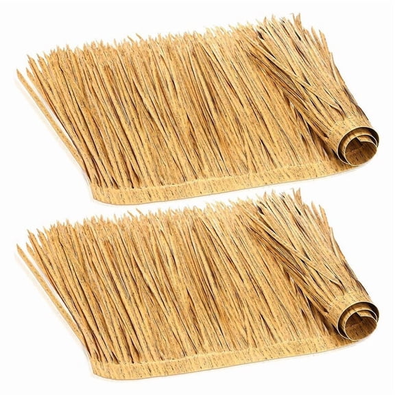 Thatch Roofing for Tiki Bar Mexican Tiki Hut Grass Roof 6.56FTx20Inch Artificial Palm Thatch Palapa Grass Roll 2pcs