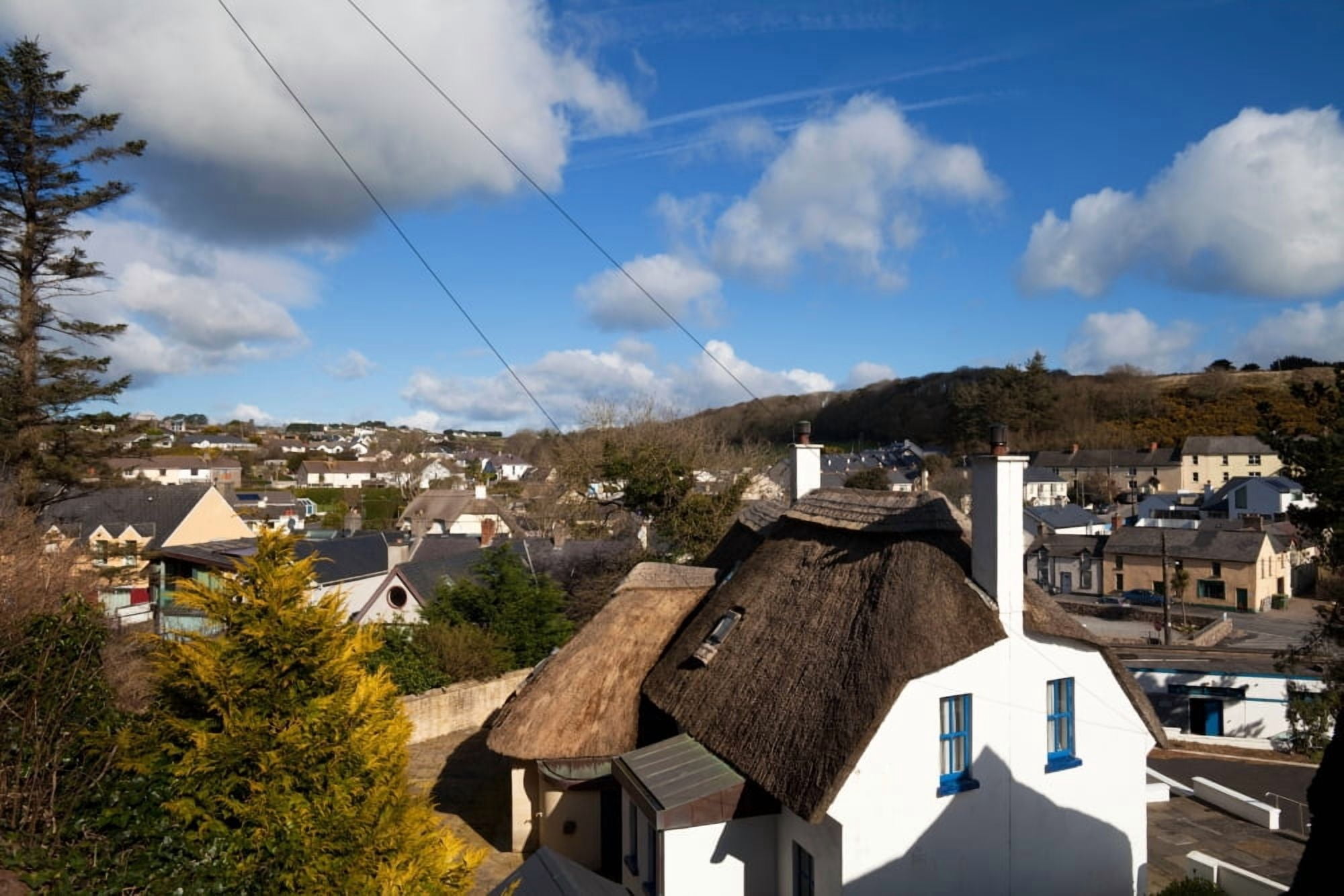 Thatched Cottages near Dunmore Strand County Waterford Ireland Canvas Art - Panoramic Images (36 x 12)