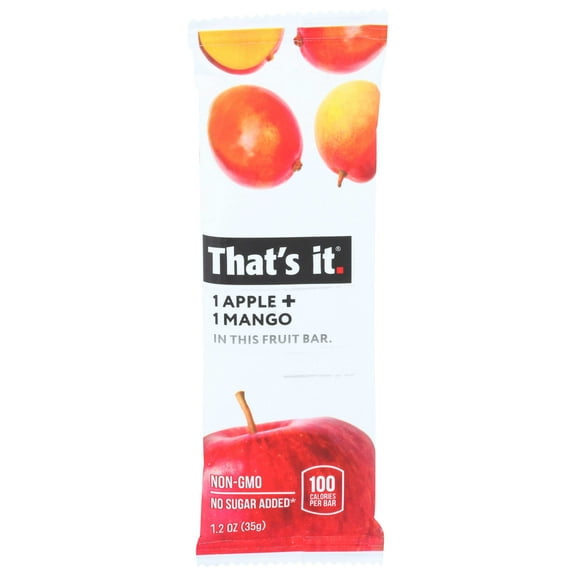Thats It Apple Plus Mango Fruit Bar, 1.2 Ounce -- 12 per case.