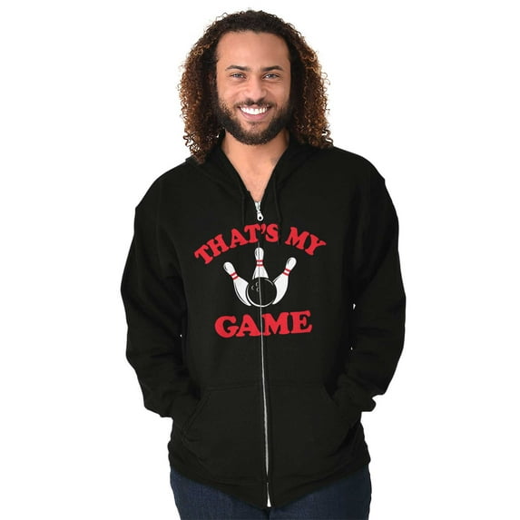 Thats My Game Bowling Bowler Unisex Fleece Graphic Zip Up Hoodie Brisco Brands 2X