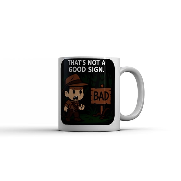 Thats Not A Good Sign Mug Funny Sarcastic Adventurer Graphic Novelty Coffee Cup