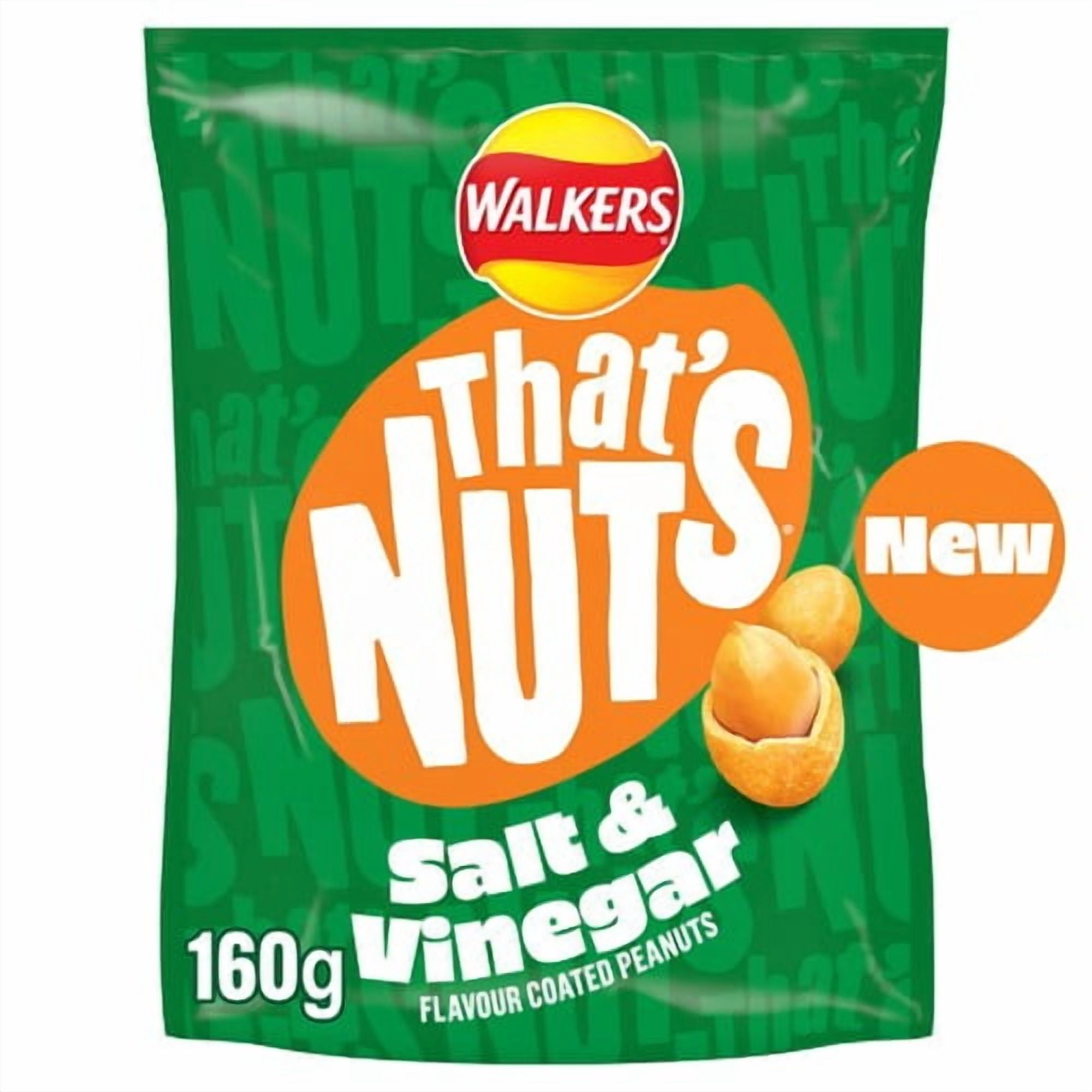 Thats Nuts Walkers Salt & Vinegar 160g, British Import (Pack of 3)