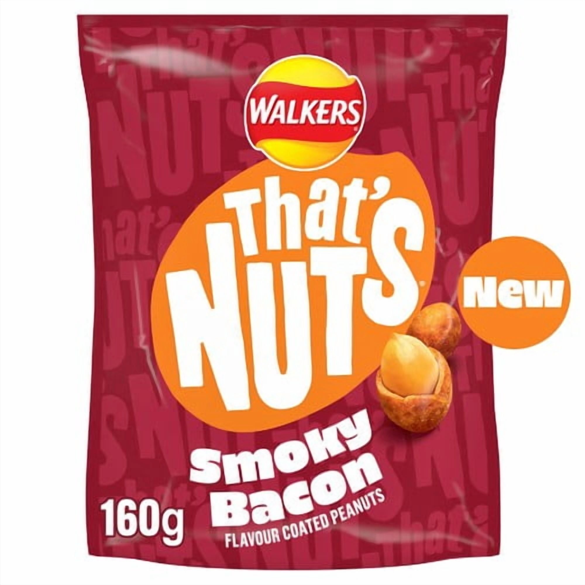 Thats Nuts Walkers Smoky Bacon 160g, British Import (Pack of 3)