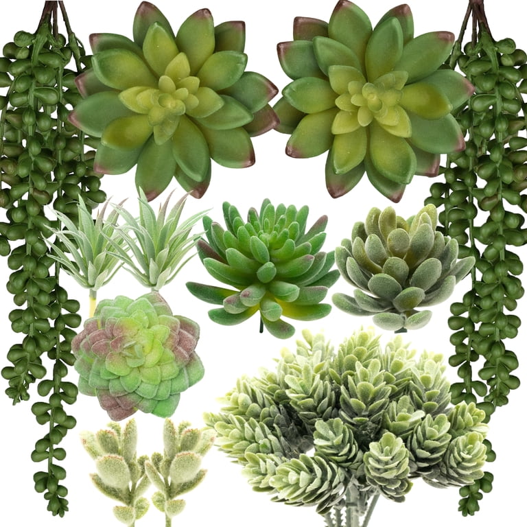 Thatswut - Indoor/Outdoor Use, Bulk Large Realistic Faux Aloe Succulent Plants, 12 Pack