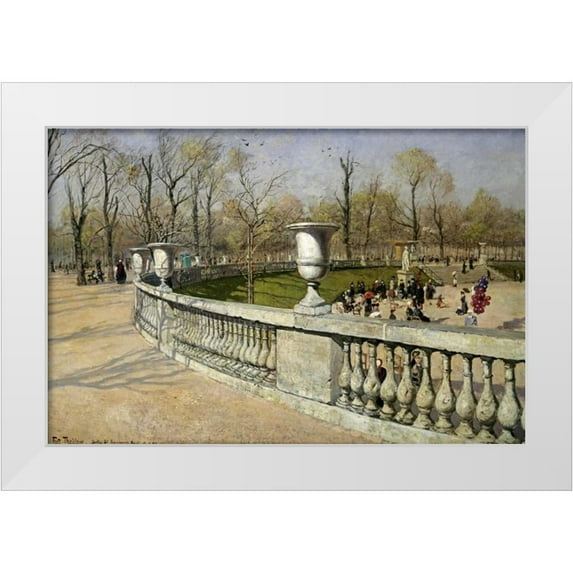 Thaulow, Fritz 24x17 White Modern Wood Framed Museum Art Print Titled - Jardin Du Luxembourg
