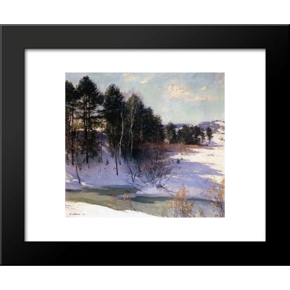 Thawing Brook (Winter Shadows) 20x24 Framed Art Print by Metcalf, Willard