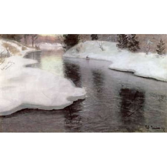 Thawing Ice: The Lysaker River Poster Print by Fritz Thaulow (12 x 18)