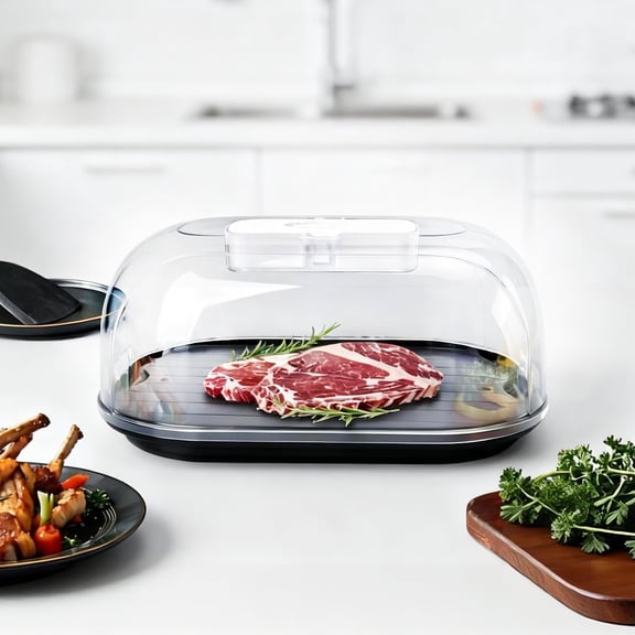 Thawing Tray for Frozen Meat Aluminum Alloy Defrosting Plate for Steak, Chicken, Fish & Seafood | Kitchen Tool for Home, Camping & BBQ